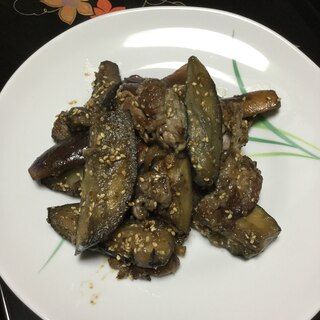 なすと豚肉の白味噌炒め